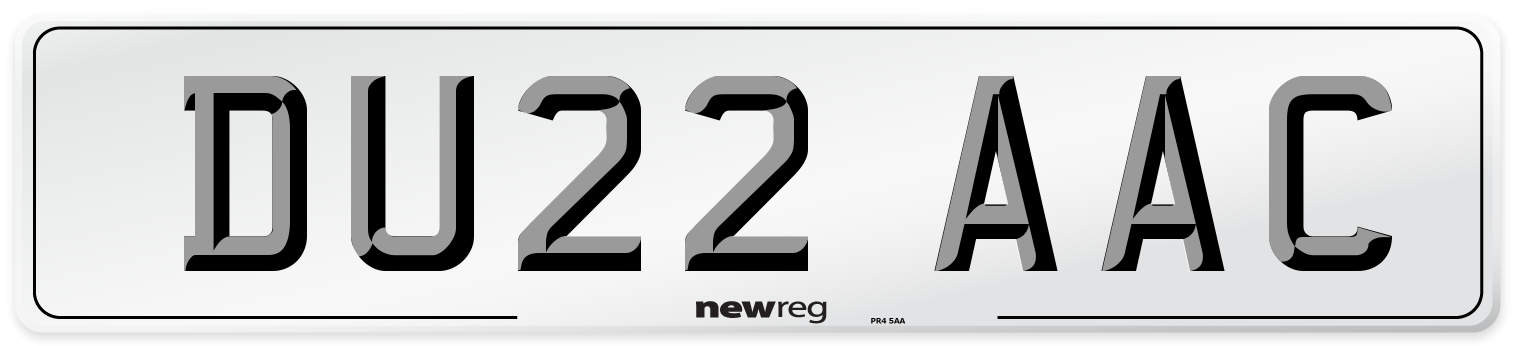 DU22 AAC Number Plate from New Reg